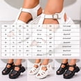 thumbnail image 5 of Rokment Womens Platform Closed Toe Gladiator Sandals Roman Retro Beach Casual Leather Ankle Strap Height Increasing Chunky Flat Comfortable Walking Summer Shoes White Size 9.5, 5 of 6