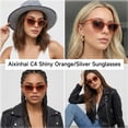 thumbnail image 6 of Y2K  Eye Sunglasses for Women, 90s Retro Narrow Rectangle Acetate Sunglasses with Wide Temples, 6 of 6