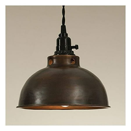 Beaded Copper Pendant - Dome Pendant Lamp in Aged Copper