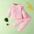 thumbnail image 2 of Durtebeua Baby Girls Clothes Set 2 Piece Long Sleeve Top & Flare Pants Set Kids Clothes 0-3 Months, 2 of 6