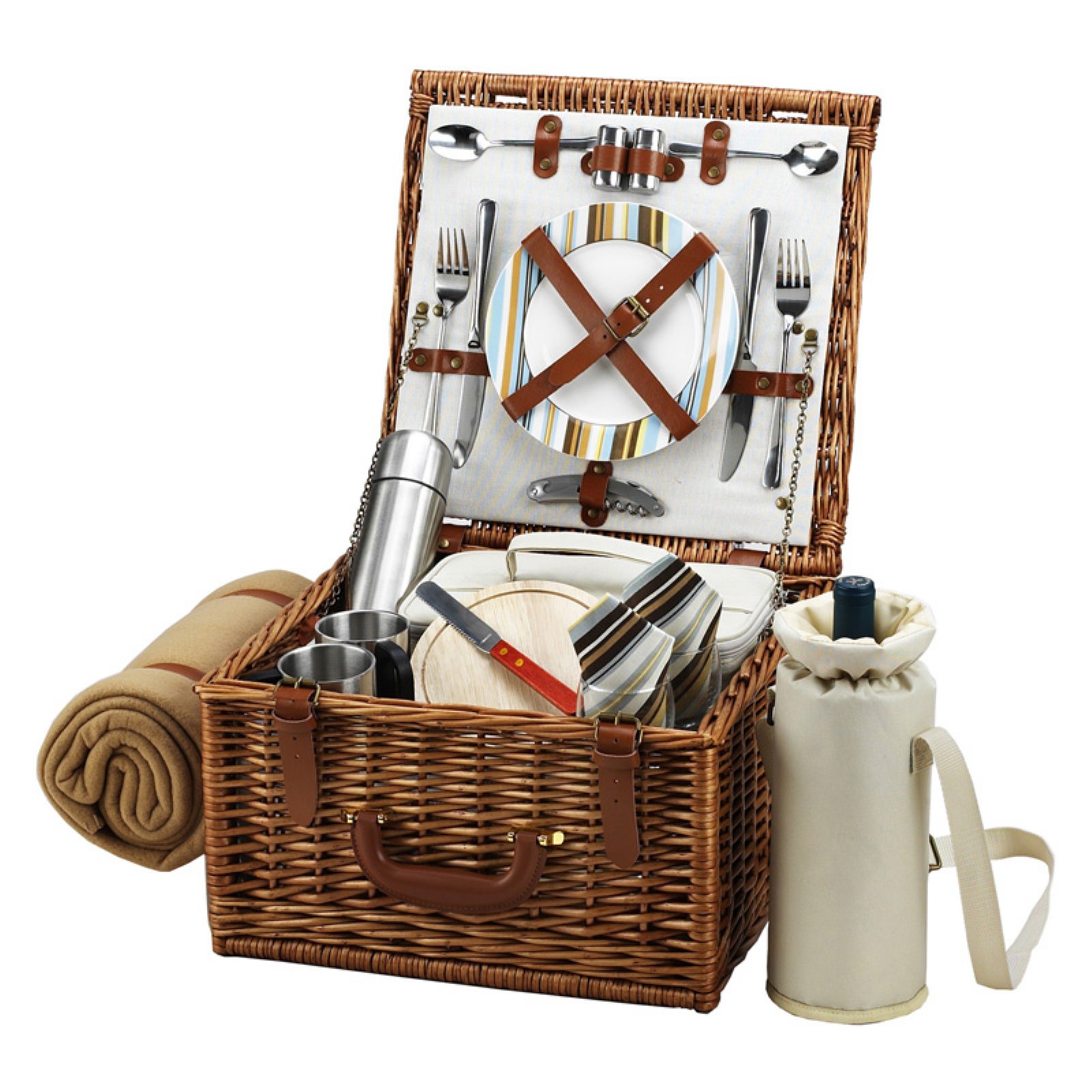 Picnic at Ascot Cheshire Wicker Picnic Basket for 2 Santa Cruz