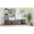 thumbnail image 2 of Hall Tree, Coat Rack with Shoe Bench for Entryway with 10 Hooks, 6-Tier Shelves, 15.56"D x 47.44"W x 70.67"H, Gray, 2 of 9