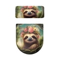 thumbnail image 2 of HELLHERO Sloth Rose 2 Piece Set Fits All Toilet Shapes Toilet Top Cover Set with Elastic Edge for Soft, 2 of 5