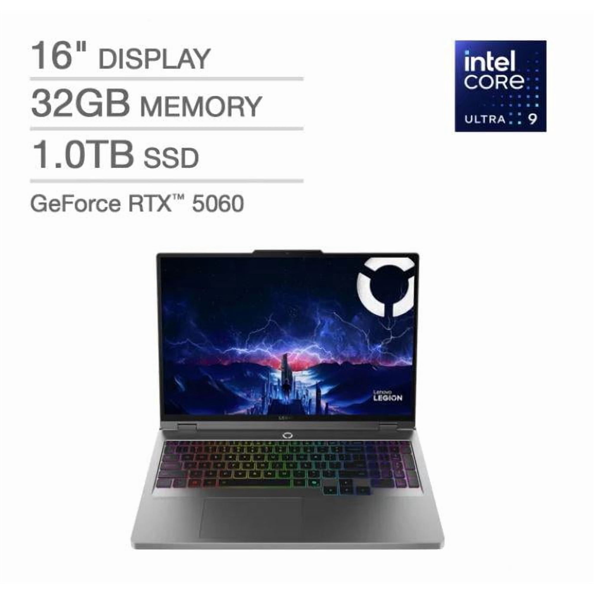 Lenovo Legion 5i 16" Gaming Laptop - Intel Core Ultra 9 275HX - GeForce RTX 5060 - WQXGA (2560x1600) - Windows 11 Home - 32GB RAM - 1TB SSD
