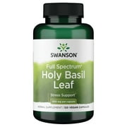 Swanson Holy Basil Leaf (Tulsi) - Stress Support Supplement 120 Capsules, 800mg