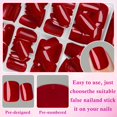 thumbnail image 3 of Uñas postizas adhesivas LuckForever de 240 piezas, cortas cuadradas, rojo oscuro, 3 of 8