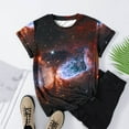 thumbnail image 7 of Penkiiy Galaxy Printed Shirt , Women's Cosmic Star Sky Print Funny Casual Fashion Short Sleeve Tops Blouse XL Yellow, 7 of 7