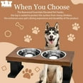 thumbnail image 3 of Bearwood Essentials Elevated Wood Dog Feeder Bowls with 2 Stainless Steel Bowls - Black/Gray 8 inch, 3 of 9