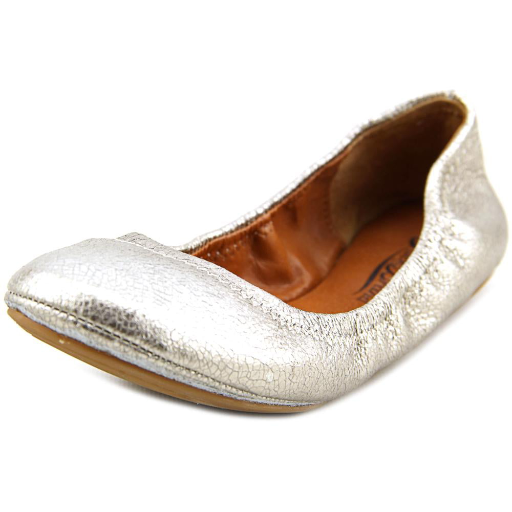 Lucky Brand Emmie Women Round Toe Leather Silver Ballet Flats - Walmart.com
