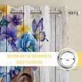 thumbnail image 6 of Black African Women Kitchen Curtains Window Panels, Spring Floral Butterfly Retro Wooden Insulated Window Treatment Curtain, Grommet Curtains for Bedroom/Living Room/Bathroom, 2 Piece 52"Wx45"L, 6 of 8