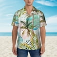thumbnail image 2 of Kll Men'S Hawaiian Shirt Short Sleeve Button Down Beach Shirts-Watercolor Palm Tree, 2 of 7