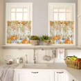 thumbnail image 4 of Orange White Golden Kitchen Curtains and Valances Set, Rod Pocket Curtains Tier Farmhouse Window Curtains 24 Inch Length, Fall Pumpkin Thanksgiving Leaves Retro 3 Piece Kitchen Curtains Set, 4 of 6