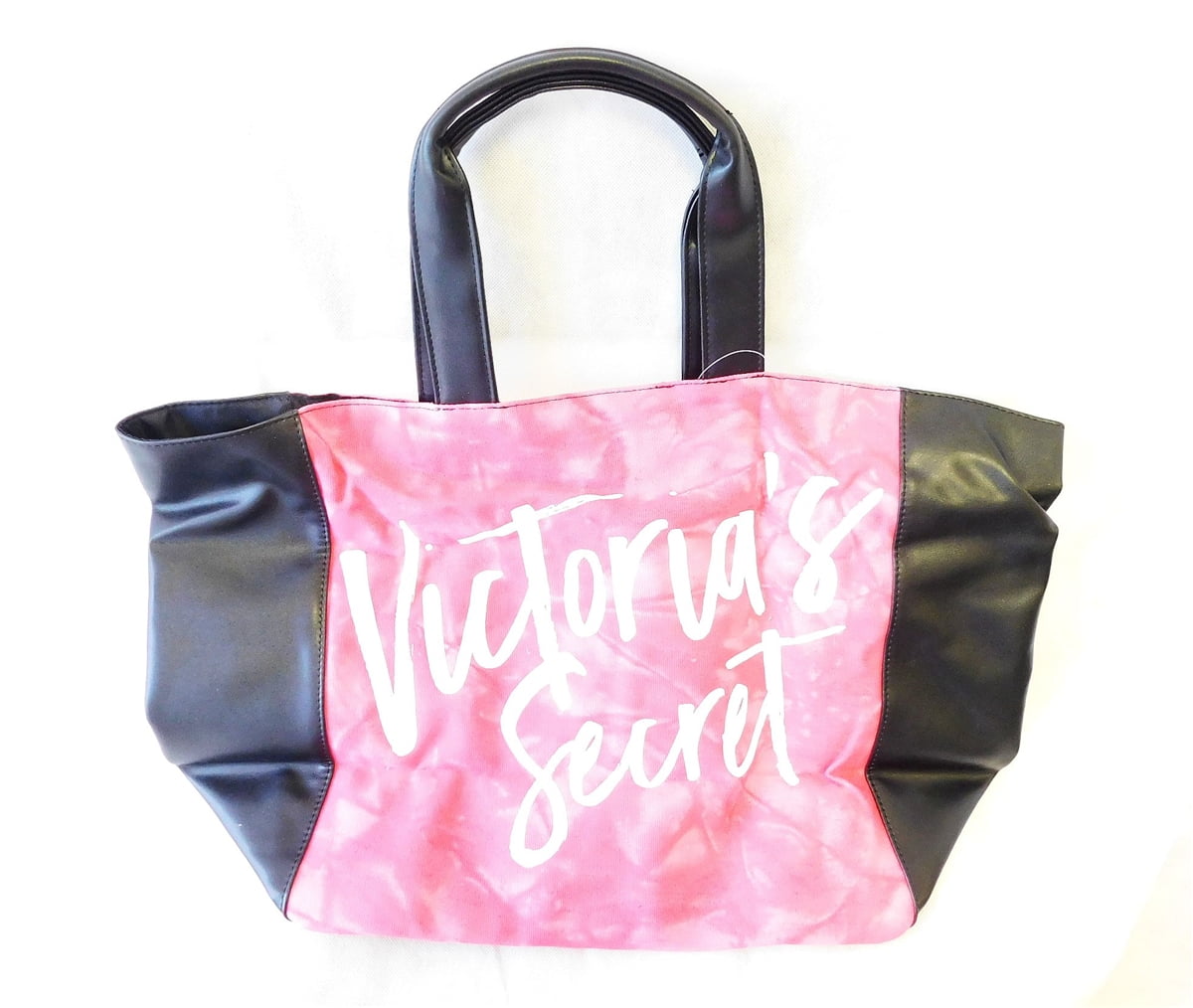 victoria secret black and pink tote bag