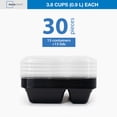 thumbnail image 4 of (2 pack) Mainstays 2-Compartment Meal Prep Containers 15-Pack with Lids, BPA-Free, Leak-Resistant, Microwave and Dishwasher Safe, 4 of 11