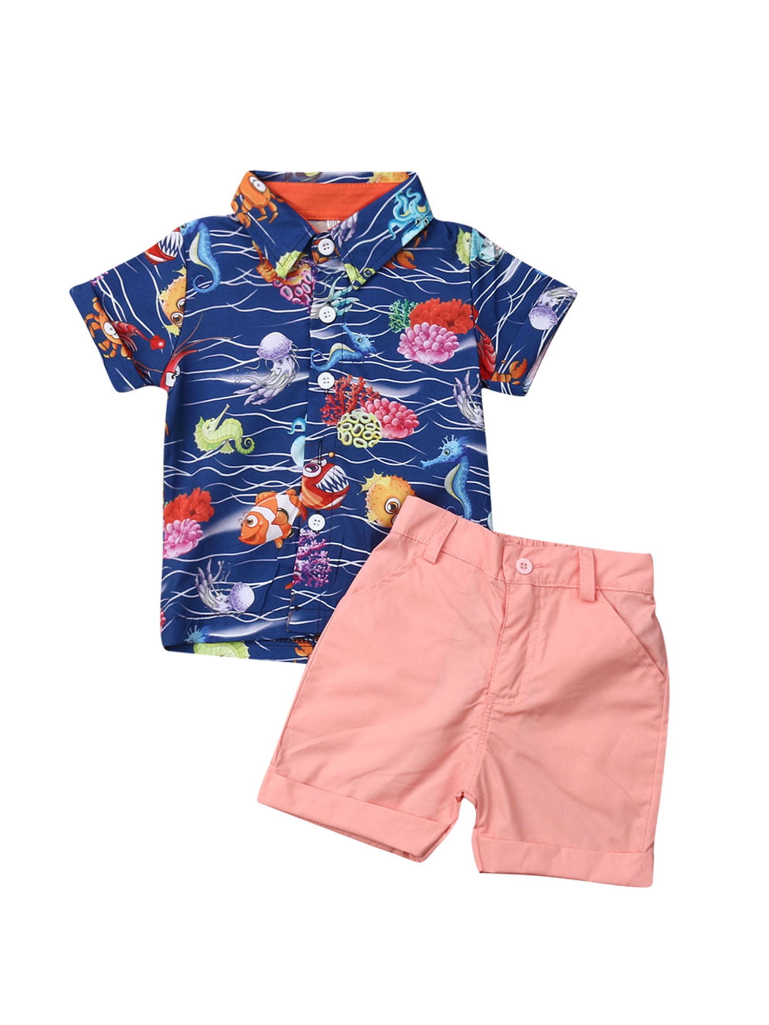 2PCS Toddler Kid Baby Boys Summer Dinosaur Clothes T-shirt Tops+ 