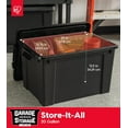 thumbnail image 3 of 20 Gallon Lockable Storage Bins with Lids, 6 Pack - Made in USA, Heavy Duty, Stackable Containers, Garage Organizing Bins Moving Tubs, Rugged Sturdy Equipment Utility Box - Black, 3 of 4