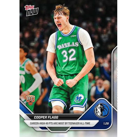 NBA 2025-26 NOW Basketball  Cooper Flagg #150 [Rookie, Career High 49 Points Are Most by Teenager All Time]