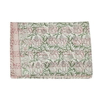 Indian Hand Black Floral Print Blanket Quilt Bedspread Throw Cotton Kantha Gudari Bedding Bed Cover Single Size