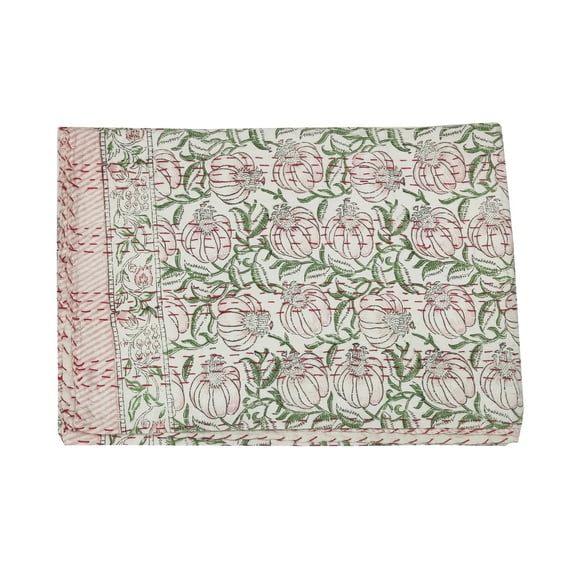 Indian Hand Black Floral Print Blanket Quilt Bedspread Throw Cotton Kantha Gudari Bedding Bed Cover Single Size