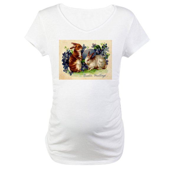 CafePress - Easter Bunnies Maternity T Shirt - Cotton Maternity T-shirt, Cute & Funny Pregnancy Tee