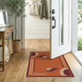 thumbnail image 2 of ODIKA 2'x3' Washable Throw Rug Non-Slip, Low Profile, Flatwoven, Easy Care Cream Burnt Sienna Geometric Design Elegant Symmetry with Accents and Bold for Hallway, Study Room, 2 of 7