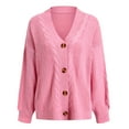 thumbnail image 4 of Women Cardigan Knit Button Up Light Pink Sweaters for Women Cozy Cardigans Fall Fashion Women Fashion, 4 of 5