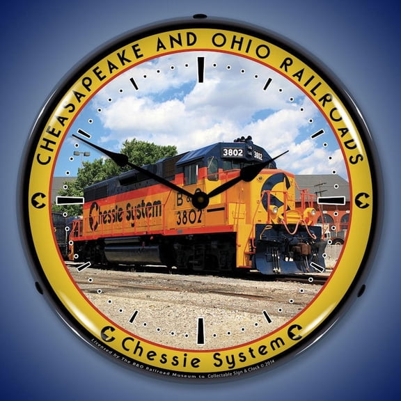 Chessie Railroad 3802 Wall Clock, Lighted