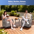 thumbnail image 3 of Gymojoy Luxury Outdoor Swivel Rocker Patio Chair with 6-Inch Thick Cushion, High Back Wicker Patio Rocking Glider, Ideal for Porch, Deck, Yard, Grey Wicker Beige Cushions, 3 of 10