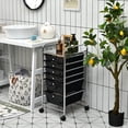 thumbnail image 2 of Organizer Cart Tools, Mobile Utility Storage Cart with Removable Drawers & Lockable Wheels, Rolling Storage Cart with Wheels for Home Office,Clear, 2 of 4