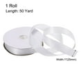 thumbnail image 2 of Uxcell Satin Ribbon Grosgrain Solid Silk Wedding Bouquet Ribbon for Valentine's Day Gift Wrapping Cake Box Bows Pure White-1" x 50 Yard, 2 of 7