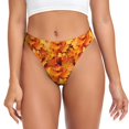 thumbnail image 1 of Balery Autumn Maple Leaf Pile Tangas de Algodón para Mujer con Estampado – Ropa Interior Sexy, Transpirable, G-string-4X-Large, 1 of 6