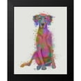 thumbnail image 2 of Fab Funky 12x14 Black Modern Framed Museum Art Print Titled - Rainbow Splash Weimaraner, Full, 2 of 5