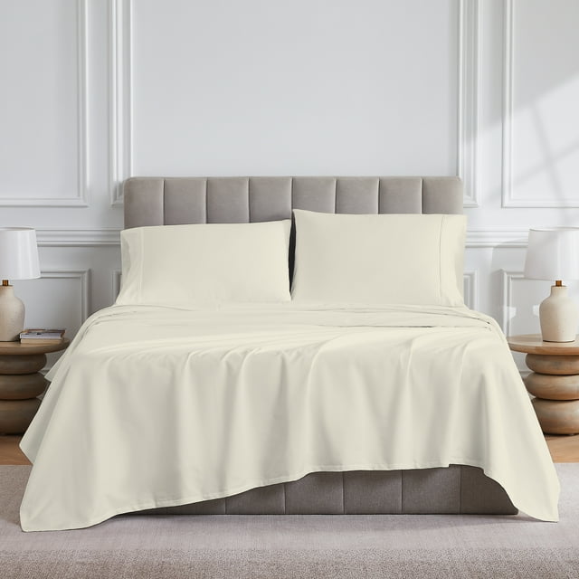 100% Cotton Bed sheets, Deep Pocket, Wrinkle Resistant, Soft & Smooth Sateen 3-Piece, Twin Ivory by Purity Home