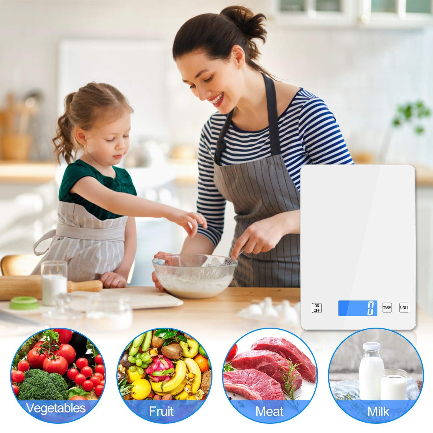 SUGIFT Food Kitchen Scale, 22lbs Digital Food Scale for Cooking and Baking 1g/0.1oz Precise Graduation
