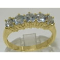 thumbnail image 4 of LBG British Made 14k Yellow Gold Natural Aquamarine Womens Eternity Ring - 33 size options - Size 9.25, 4 of 9