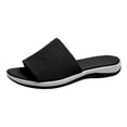 thumbnail image 5 of Modisza Mens Orthopedic Slide Sandals with Arch Support Knitted Soft Flat Slides Summer Indoor Slip on Walking Shoes Black size 6, 5 of 6