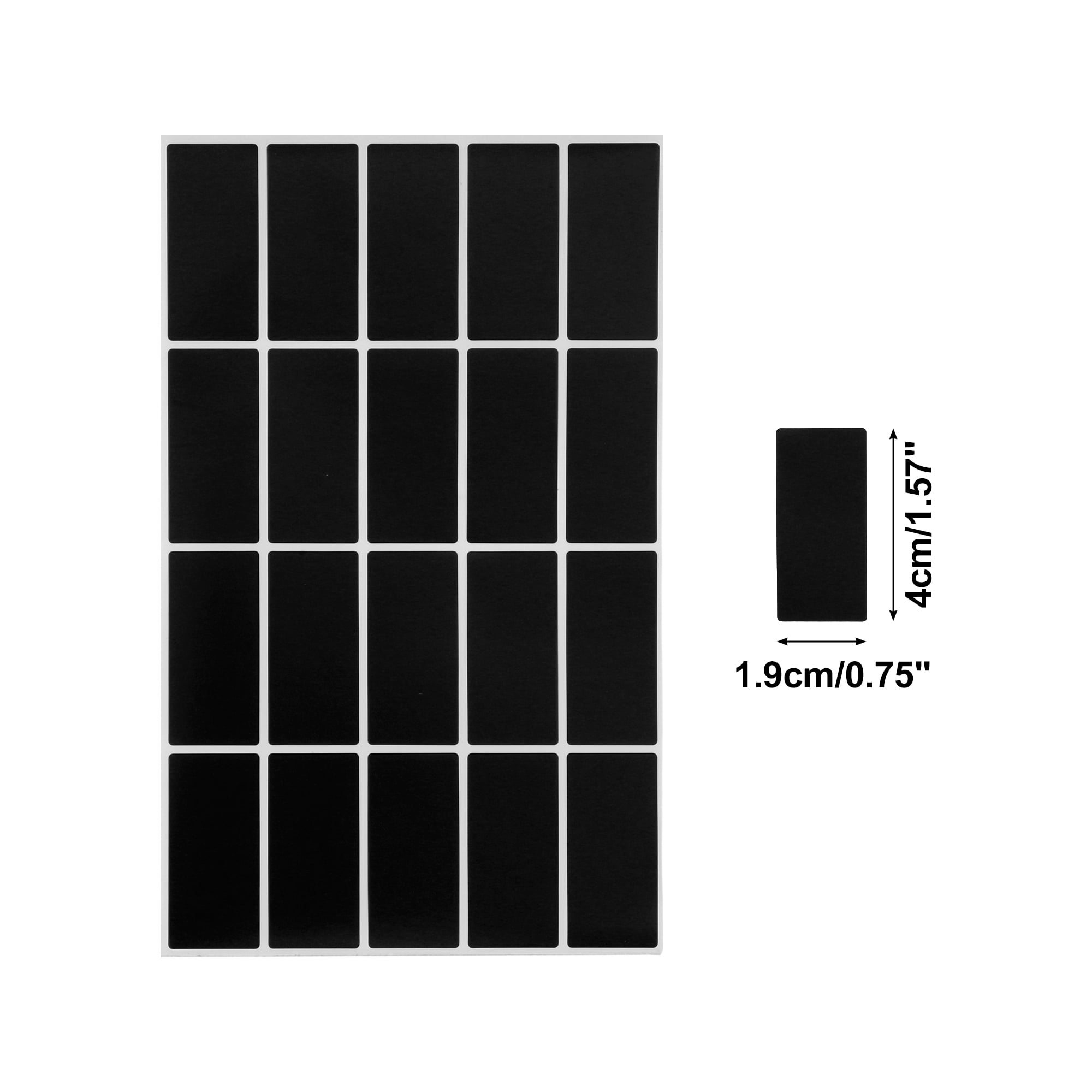 Unique Bargains Handwritable Rectangle Gift Stickers 1.57"x0.75" 20 Pcs Black