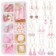 thumbnail image 1 of 1 caja DIY con 10 pares de dijes rosas de corazón, kit de inicio para hacer aretes navideños, regalo de San Valentín, dijes de corazón de amor, dijes de flores de mariposa esmaltadas., 1 of 7