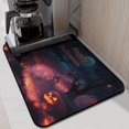 thumbnail image 2 of Happy Halloween Spooky Pumpkin Moon Dish Drying Mat Kitchen Drying Mat Non Slip Foldable Washable 18x24 Inch Inch Dishes Plate Glass Dry Draining Pad for Coffee Tables Coffee Bars, 2 of 7