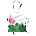 thumbnail image 1 of Tropical Apron Exotic Nature Botanical Artwork with Leaves and Flamingo Watercolors Artwork, Unisex Kitchen Bib Apron with Adjustable Neck for Cooking Baking Gardening, Green Pink Blue, by Ambesonne, 1 of 3
