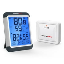 ThermoPro TP65W Indoor Outdoor Thermometer Digital Wireless Hygrometer Temperature Humidity Monitor with Jumbo Touchscreen and Backlight Humidity Gauge