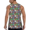 thumbnail image 3 of Fotbe Daisies Flowers Pattern Men's Quick Dry Workout Tank Top Gym Muscle Tee Fitness Bodybuilding Sleeveless T Shirt Breathable Workout Shirt-Large, 3 of 9