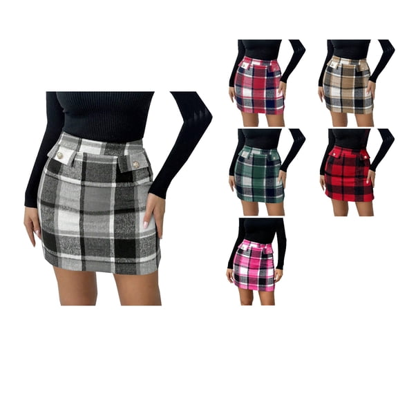 Antinious Winter Skirts for Women,Skirts for Women Trendy,Dresses for Women Casual Loose Loose Dress Solid Classic Dress,Khaki,L