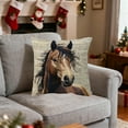 thumbnail image 4 of Cinvoph 18"x18" Throw Pillow Covers Decorative Highland Horse Pillow Cases Soft Winter Hoilday Couch Cushion Case for Chair Sofa Bedroom Living Room Home Decor, 4 of 6