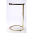 thumbnail image 4 of Pemberly Row Set of 2 Contemporary Marble And Metal Side Tables In Brown, 4 of 5