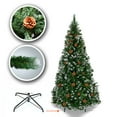 Sunrise Artificial 6\' Snow Tipped Christmas Tree with Pine Cones and