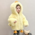 thumbnail image 6 of WOYY Toddler Girls Chick Jacket Fuzzy Warm Hooded Winter Coat Outerwear, Sizes 3-4T, 6 of 7