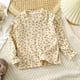 thumbnail image 1 of Camisa de niña con estampado floral de otoño e invierno, camiseta de niña con mangas voladoras, camiseta de otoño para niña, camisa de niña con mangas voladoras a juego, 1 of 6