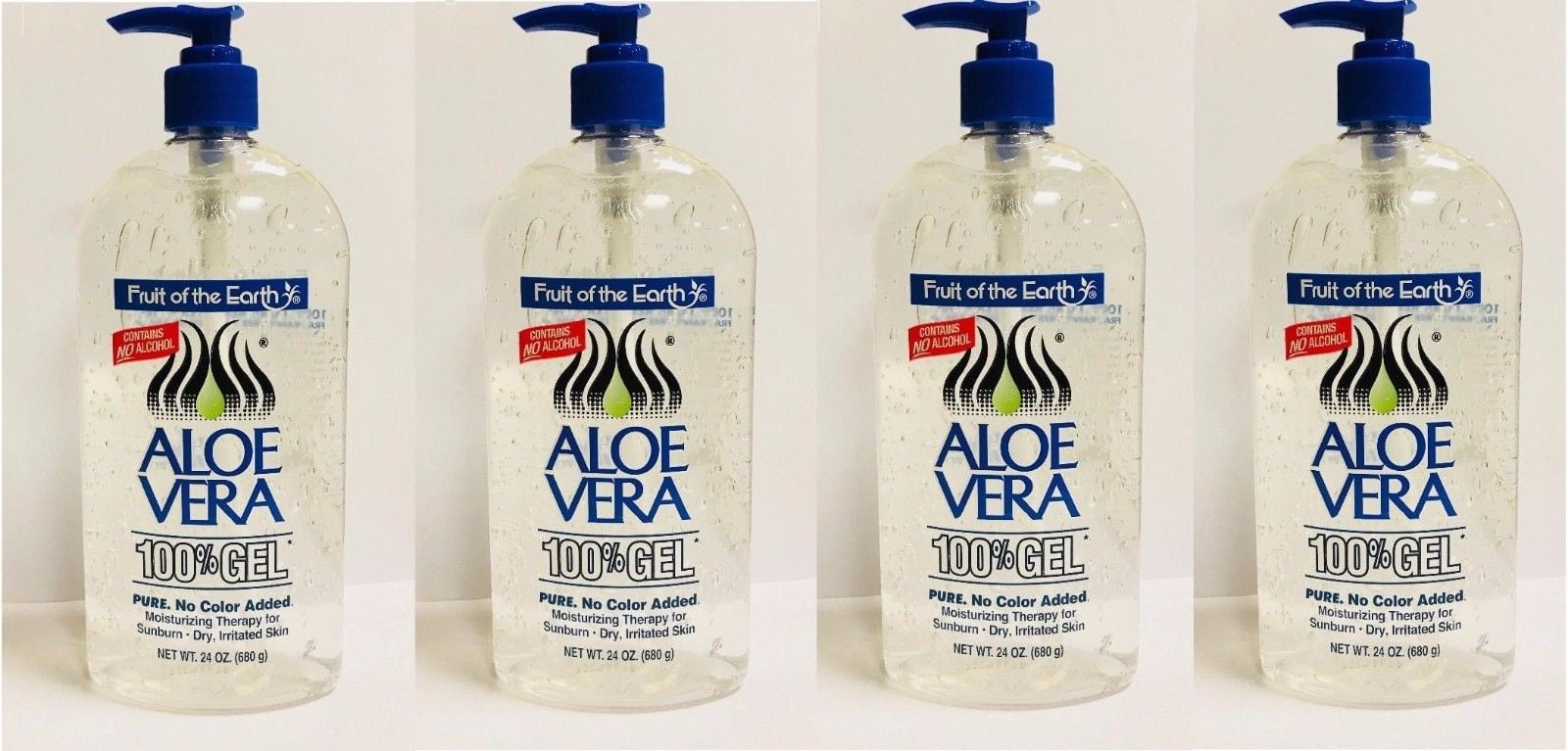 Fruit of the Earth New Aloe Vera 100 Pure Gel 24 oz. / 680g (Pack of 4
