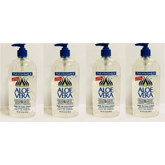 Fruit of the Earth New Aloe Vera 100% Pure Gel 24 oz. / 680g (Pack of 4)